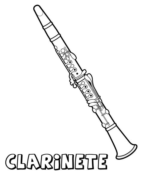 Clarinet Coloring Pages Clowncoloringpages