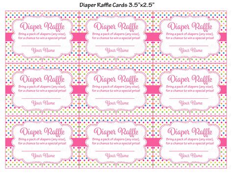Free Printable Diaper Raffle Tickets For Girl Baby Shower Printable
