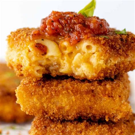 Fried Mac And Cheese Bites With Sweet Basil Marinara Whipped It Up
