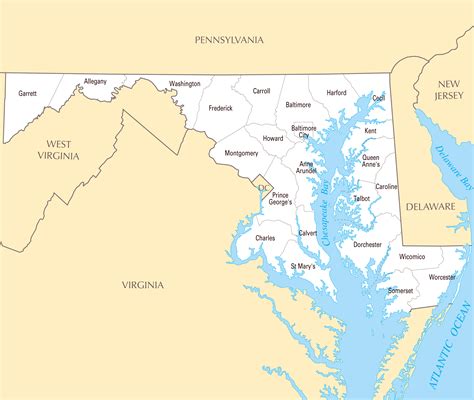 Printable Map Of Maryland
