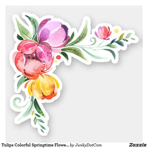 Tulips Colorful Springtime Flowers Sticker Printable Planner Stickers