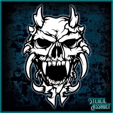 Skull 8 Airbrush Stencil Template Etsy