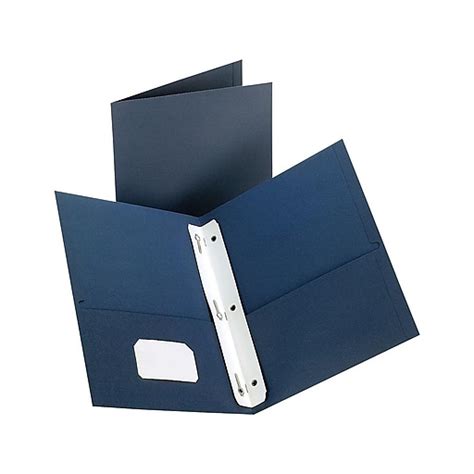 Staples 2 Pocket Presentation Folders With Fasteners Dark Blue 10