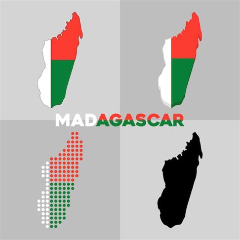 Premium Vector Outline Map Of Madagascar Borders And Flag Of