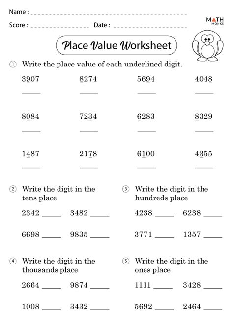 Second Grade Numbers And Place Value Worksheets 522