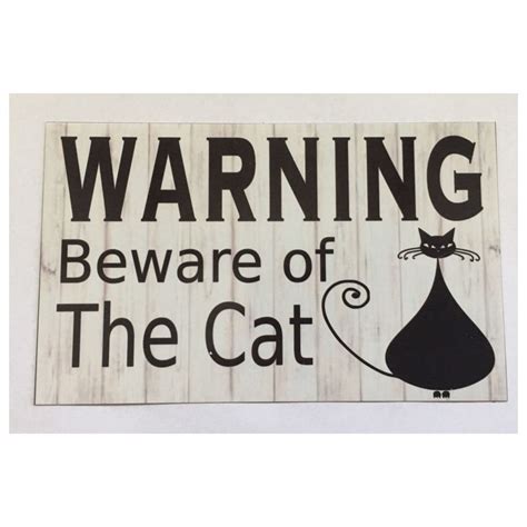 warning beware of cat sign cat signs plaque sign hanging signs