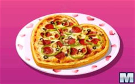 ¿quieres jugar juegos de cocina? Cocina con Sara: Pizza de San Valentin - Macrojuegos.com
