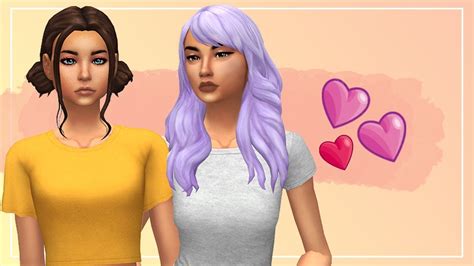 Lesbian Couple The Sims 4 Create A Sim Cc Linked Youtube