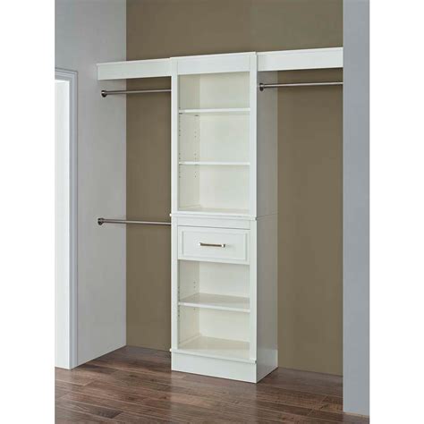 How to install sliding closet door, sliding closet door, installing closet door / closet door. SimplyNeu 84 in. H x 24 in. W White Drawer and Shelving Tower Kit-SNT5-WH - The Home Depot