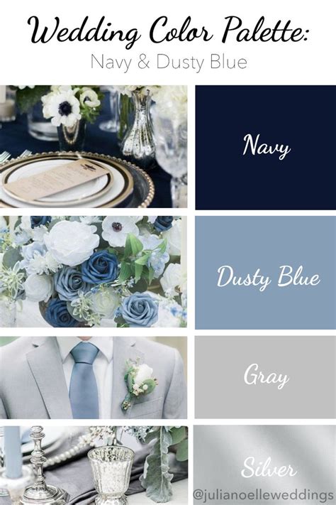 Navy Blue Dusty Blue Wedding Color Palette Wedding Colors Blue