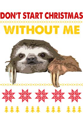 A Sloth Christmas Funny Parody Ugly Sweater Fan T Shirt png image