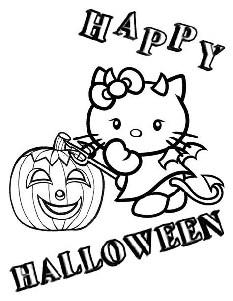 Hello Kitty Halloween Coloring Pages Dibujo Para Imprimir Hello