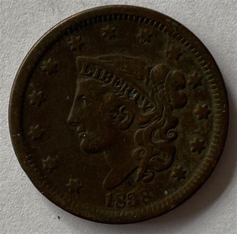 1854 United States Of America One Cent M J Hughes Coins