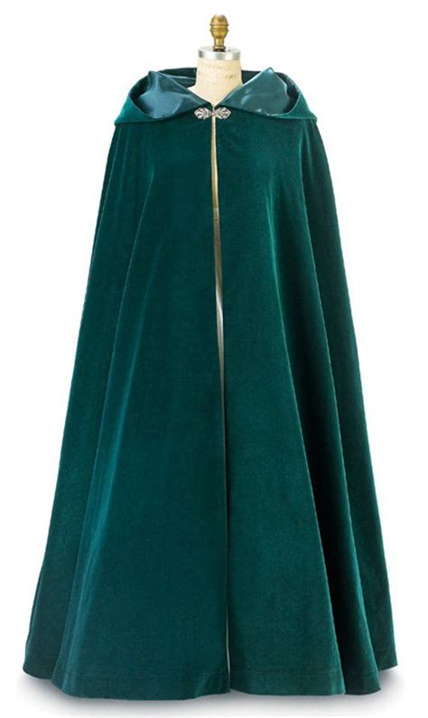 Green Velvet Morgana Long Cloak With Hood Completely Lined In Etsy
