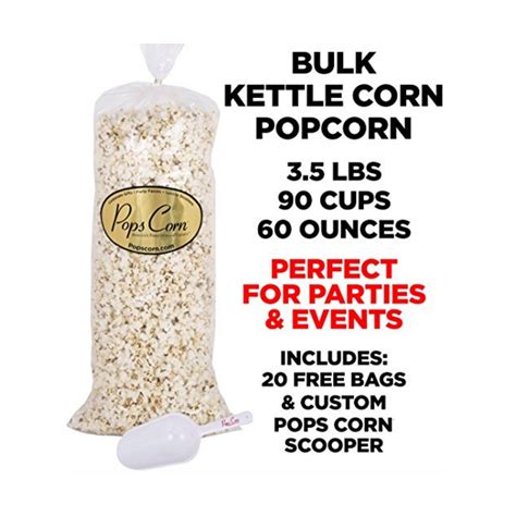 Gourmet Kettle Corn Popcorn Bulk Wholesale 5 Gallons 90 Cups 60 Oz Free