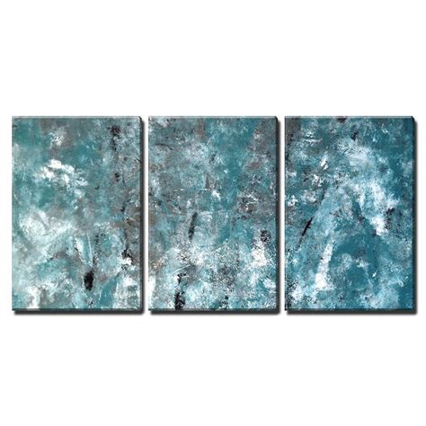 Wall26 Teal And Grey Abstract Art Painting Canvas Wall Art 24x36