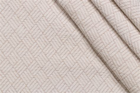 Yards Crosshatch Woven Chenille Upholstery Fabric In Ivory