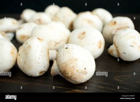 Raw White Button Mushrooms Stock Photo Alamy