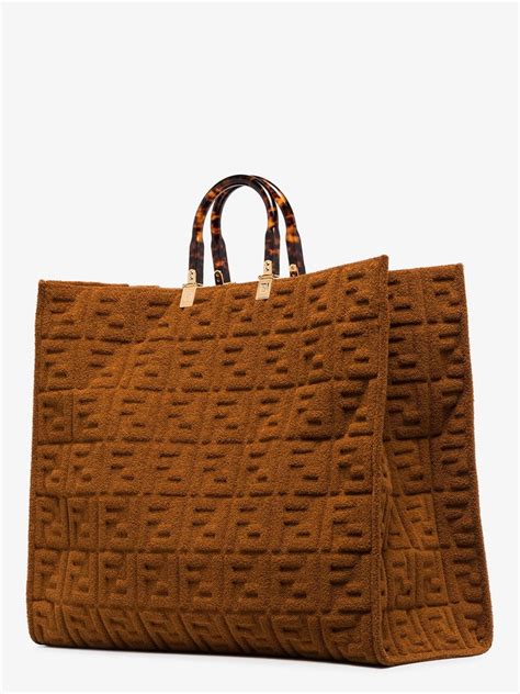 Fendi Large Sunshine Shopper Bag Browns