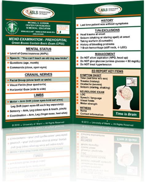 The national institutes of health developed to nih stroke scale to provide a common language and method of assessment for all healthcare providers. ASLS | MEND - Miami Emergency Neurologic Deficit