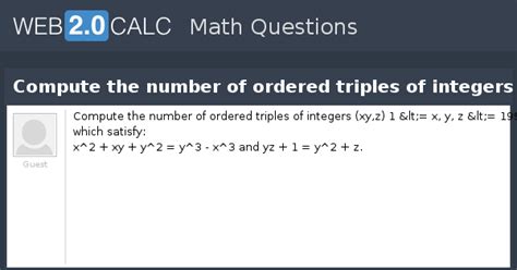 view question compute the number of ordered triples of integers