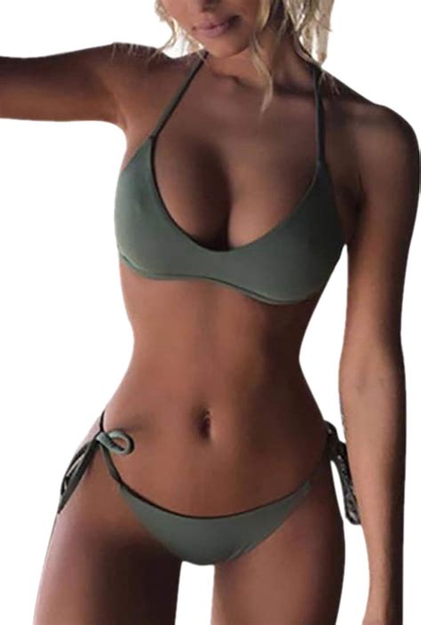 Siopew Damen Bikini Set Push Up Gepolstert Badeanzug Sexy Bademode