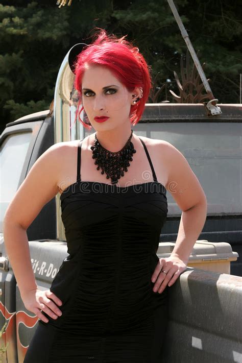 Redhead Stock Photo Image Of Posing Attitude Gothic