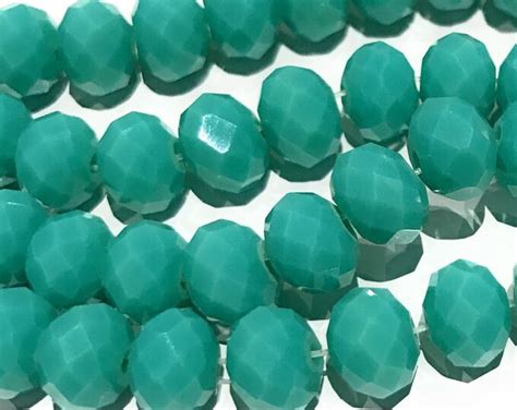 Aqua Beads Faceted Glass Beads Glass Beads Opaque Beads Etsy