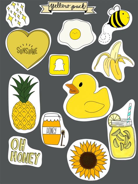 Yellow Stickers pack of 12 | Etsy | Cute stickers, Etsy stickers, Yellow stickers