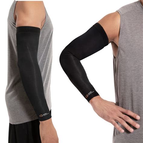 buy copper compression arm sleeve copper infused full arm brace for forearm bicep triceps