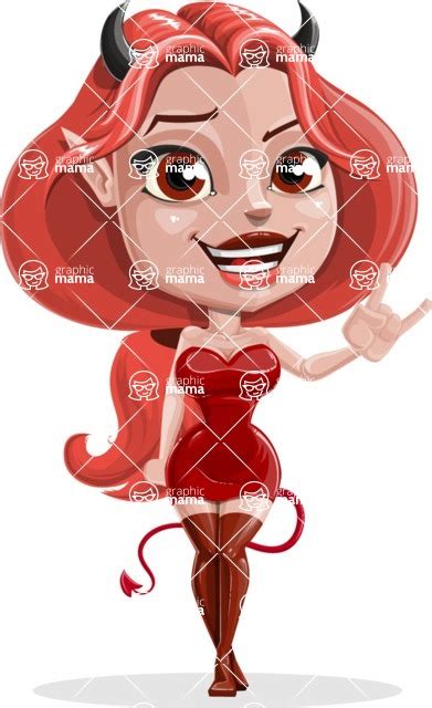 Cute Devil Girl Vector Cartoon Character 112 Poses Normal Graphicmama