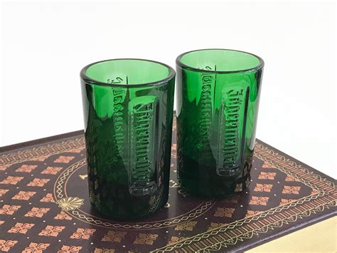 Vintage Jägermeister Shot Glasses Green Set Of Shot Glasses Etsy