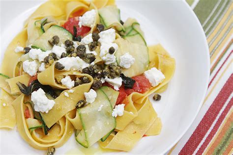 Zucchini Ribbon Pasta With Fried Capers Food And Style