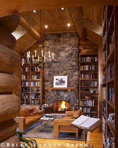 20 Cozy Home Library With Fireplace