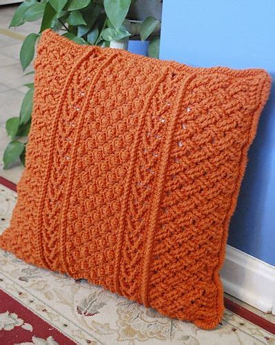 Orange Aran Pillow Crochet Pillow Pattern Pillow Pattern Pillows