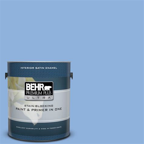 Behr Premium Plus Ultra 1 Gal 580b 5 Cornflower Blue Satin Enamel