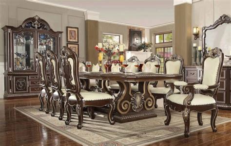 Antique Gold And Perfect Brown Dining Table Traditional Homey Design Hd