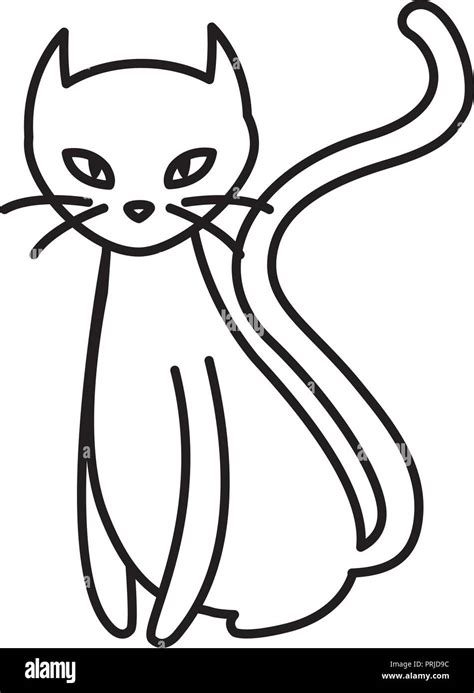 Halloween Black Cat Character Vector Illustration Design Stock Vector