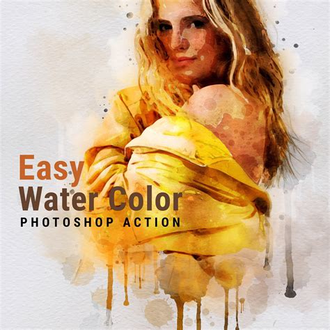 Easy Watercolor Photoshop Action Easy Art Work Stylish Digital Painting Easy Photoshop Action