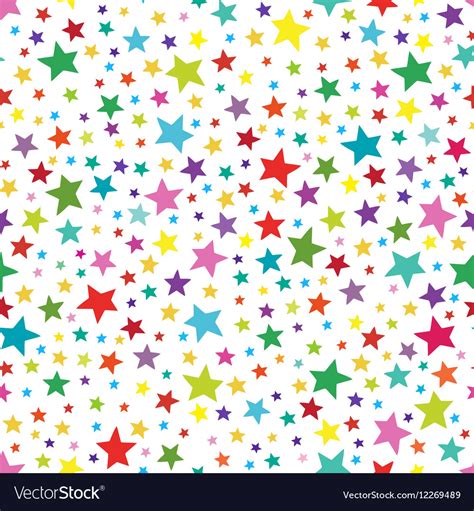 Seamless Simple Pattern With Colorful Stars Vector Image