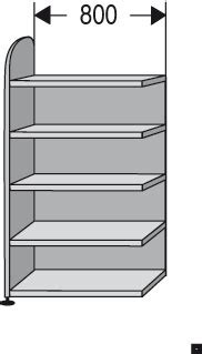 Büroregal mit Rückwand 800 x 1900 mm B x H fintabo de