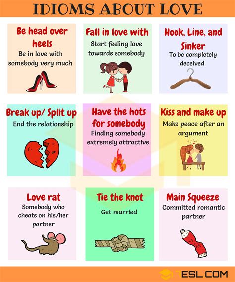 35 Useful Love Idioms Sayings And Phrases With Examples • 7esl