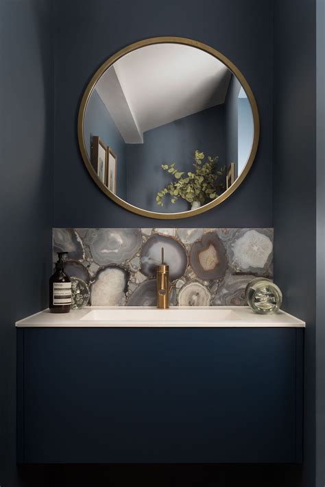 Tiny Bathroom That Is All About Magic Of Dark Blue Decoist