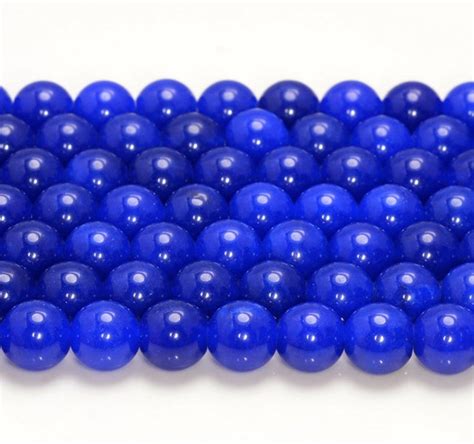8mm Deep Blue Jade Gemstone Round Beads 15 Inch Full Strand Etsy