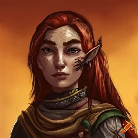 Portrait Of A Female Half Elf Ranger Named Helfy Rango