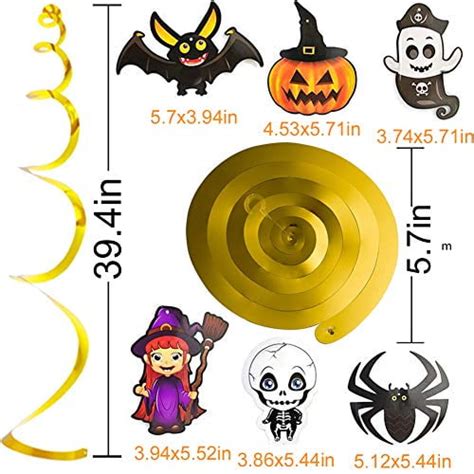 Halloween Hanging Swirl Decorations 30 Pcs Colorful Ceiling Whirl