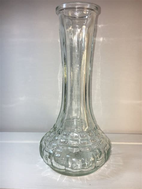 Vintage Cfg Vase Wedding Vase Bud Vase Clear Greenish Glass Vase 9