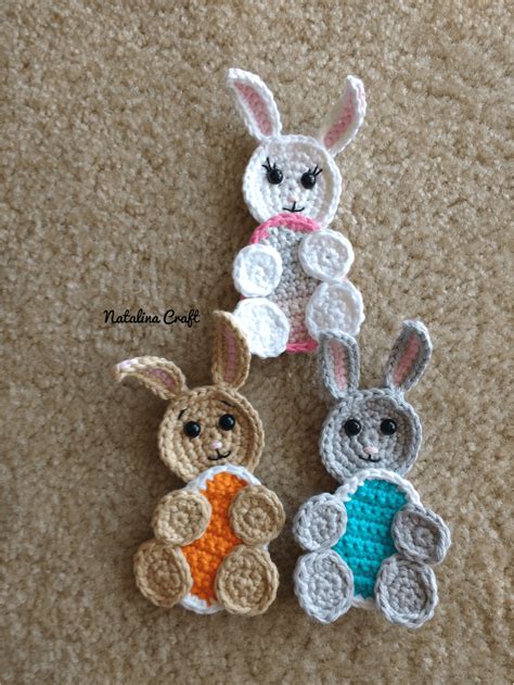 Free Crochet Pattern Applique Easter Bunny With Egg