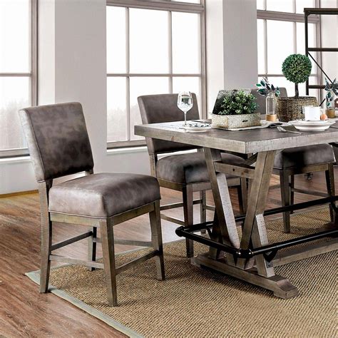 Traditional Woodmetal Counter Height Table In Gray Tabor Furniture Of