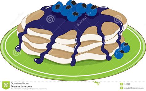 Pancakes Blueberry Stock Vector Illustration Of Maple